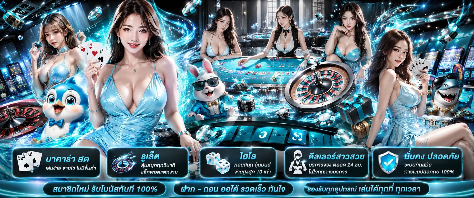 คาสิโนออนไลน์ WISDOMZ บาคาร่าสด รูเล็ต เสือมังกร