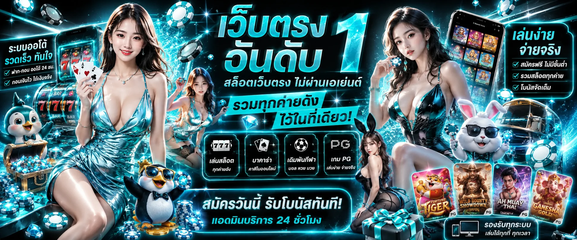 แบนเนอร์สล็อตออนไลน์ WISDOMZ รวมค่าย PG Pragmatic Jili